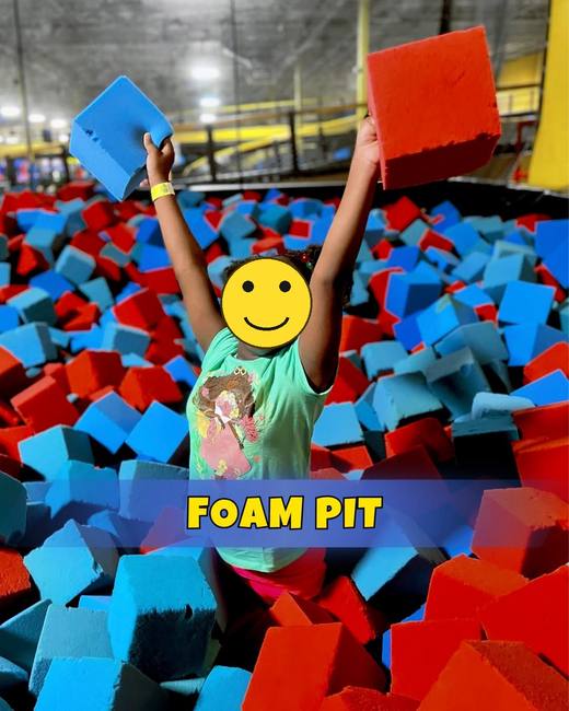 Foam pit play at Funzilla