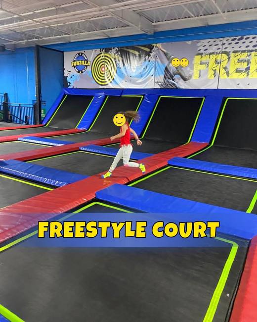 Freestyle trampoline court