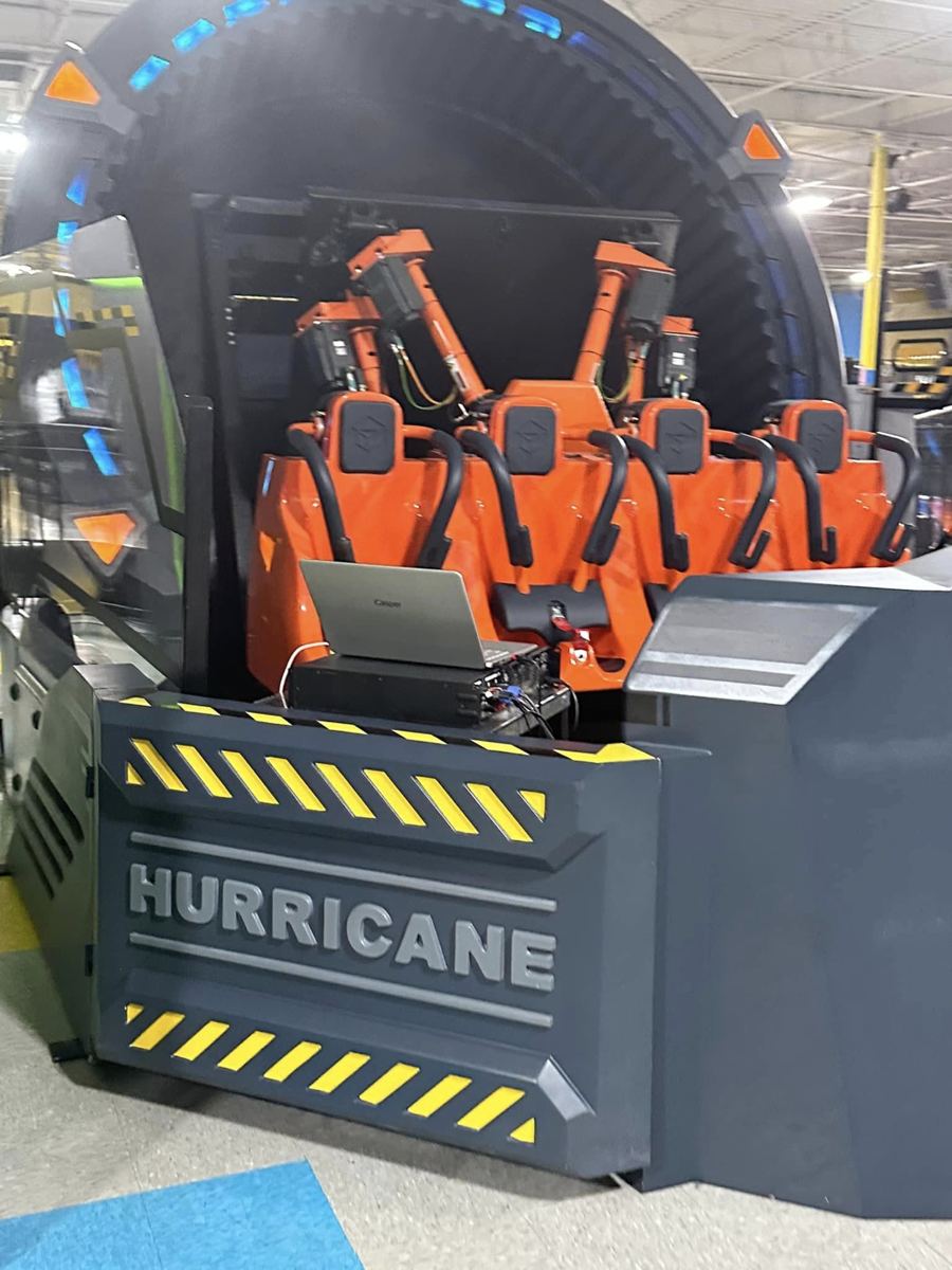 Seats of the VR Hurricane motion ride